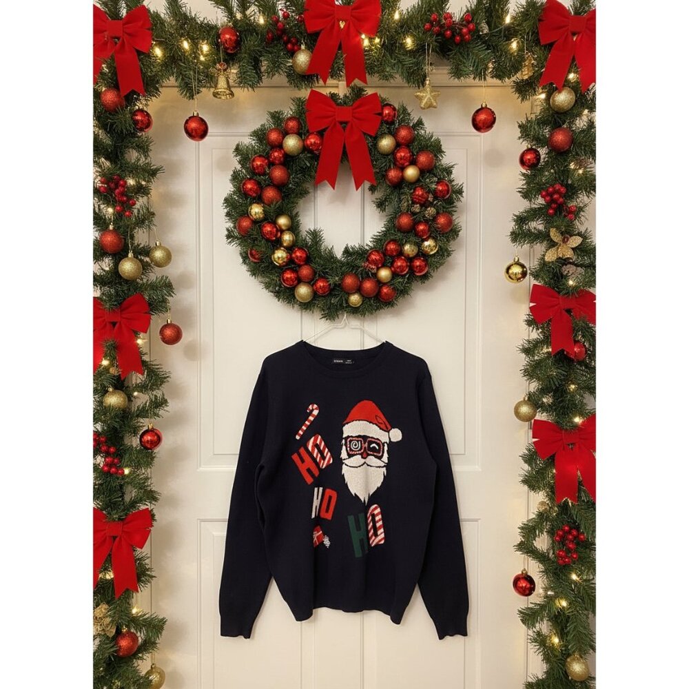 SHEIN Fun Holiday “Ho Ho Ho” Santa‎ Sweater